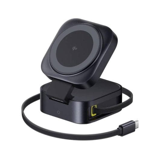 Cargador inalámbrico Baseus PicoGo 2-en-1 MagSafe Qi2 67W Negro