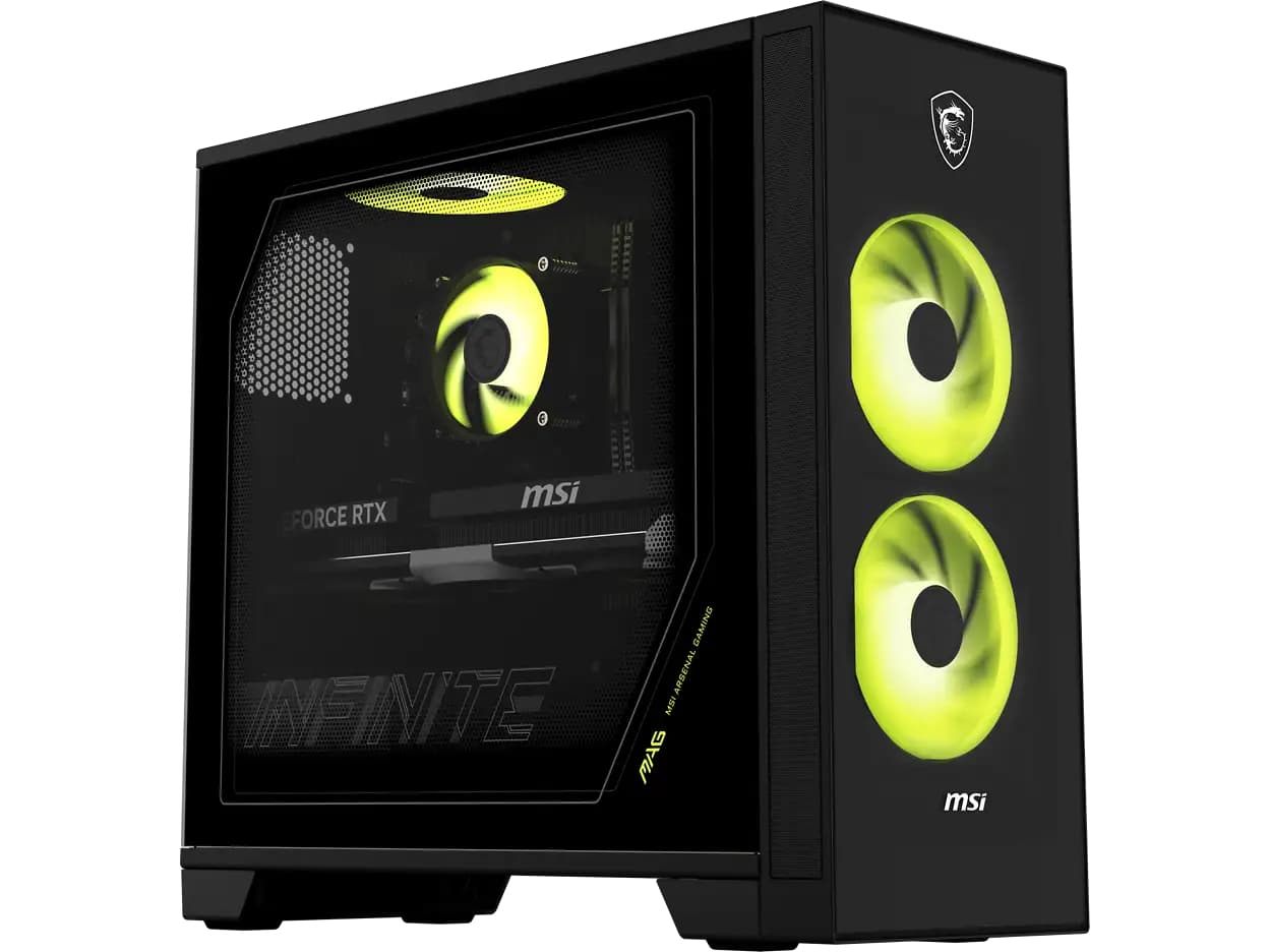 PC gaming - MSI MAG Infinite S AI 2NVL5-016EU, Intel Core Ultra 5 225F, 16GB RAM, 512GB SSD, GeForce RTX 5060, Windows 11 Home, Negro