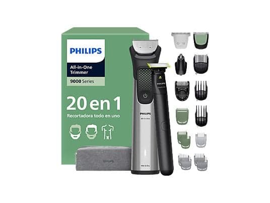 Afeitadora corporal - Philips MG9558/15, 20 Accesorios, 120 min Autonomía, Cara, Cabeza y Cuerpo, Peine-guía de precisión de alta calidad