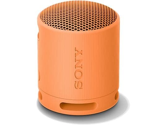Altavoz inalámbrico - Sony SRS-XB100, Bluetooth, Portátil, Compacto y potente, 16h, Resistente al agua y al polvo IP67, Ecológico, Naranja