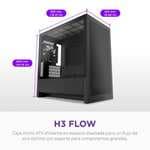 Torre PC Torre NZXT H3 Flow Negro Vidrio Templado Micro ATX Mini-ITX Midi Tower