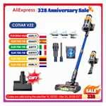 COTIAR V22 Aspiradora Inalámbrica 650W con Succión 55kPa, Pantalla LED, Depósito 1,2L y Autonomía 60 min para Mascotas