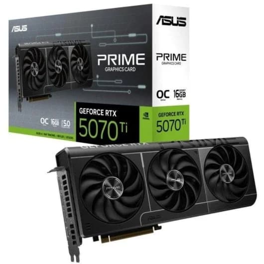 Tarjeta Gráfica ASUS PRIME GeForce RTX 5070 Ti OC 16GB GDDR7 Reflex 2 RTX AI DLSS4