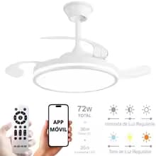 Ventilador de techo con luz LED 36W Blanco en 3 Temperaturas de Luz con Mando a Distancia