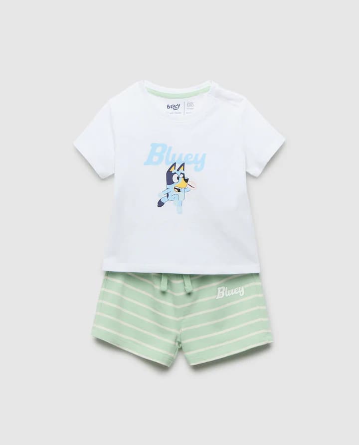 Conjunto de 2 piezas corto de bebé Verde Baby El Corte Inglés Tallas 2-3-4 años