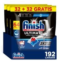 192 Pastillas para Lavavajillas Finish Powerball Ultimate, Aroma Regular, Limpieza y Brillo Profundos. 0'15€/LAVADO