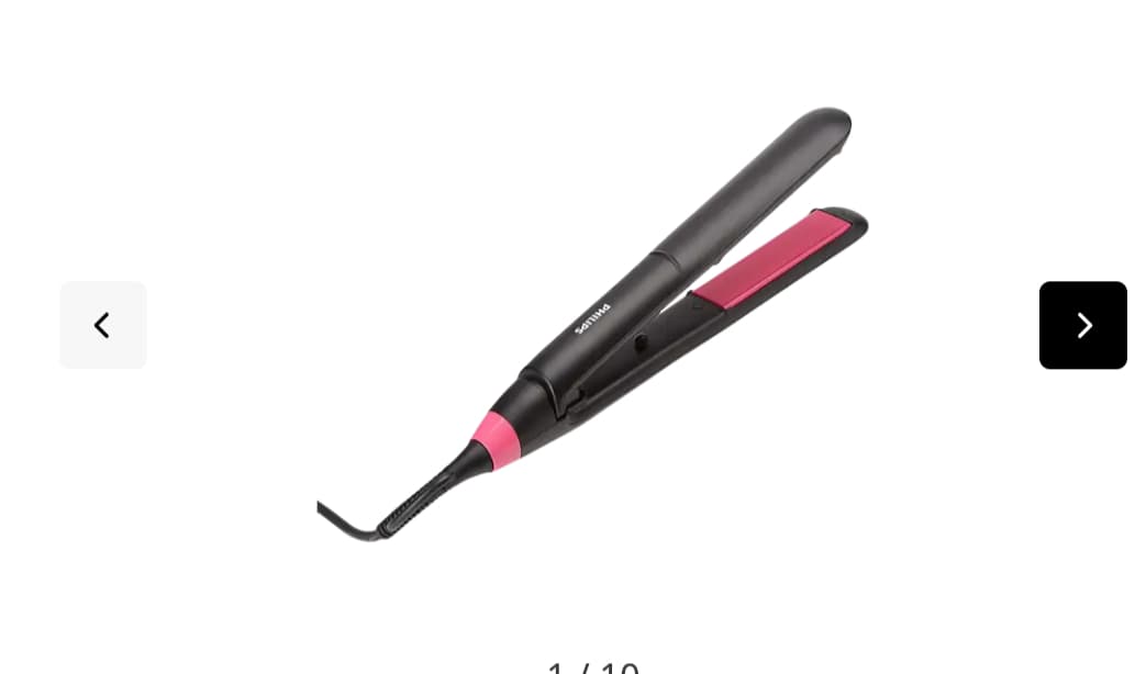 Plancha de pelo - Philips BHS375/00, Cerámica, 240 V, 220 °C, Negro y Rosa