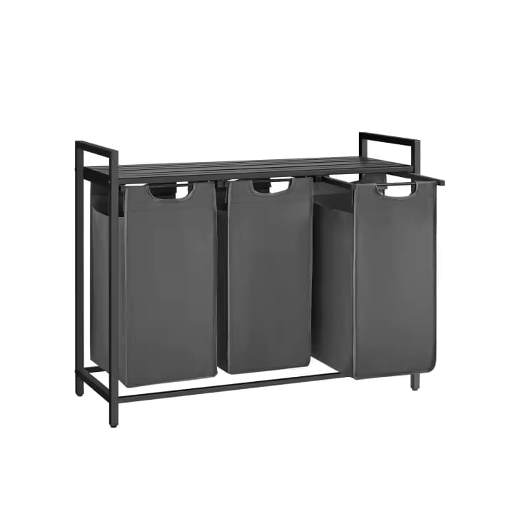 Cesto para Ropa Sucia VASAGLE 3 x 38 L – 114 L – 3 Bolsas Extraíbles Negro y Gris