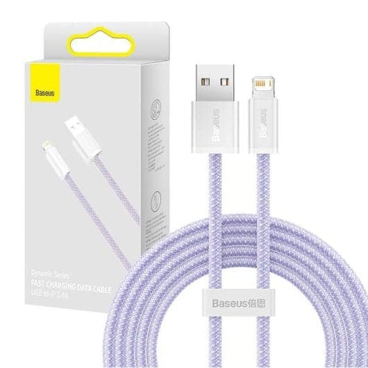 Cable Baseus Dynamic USB a Lightning 2.4A 2m Púrpura
