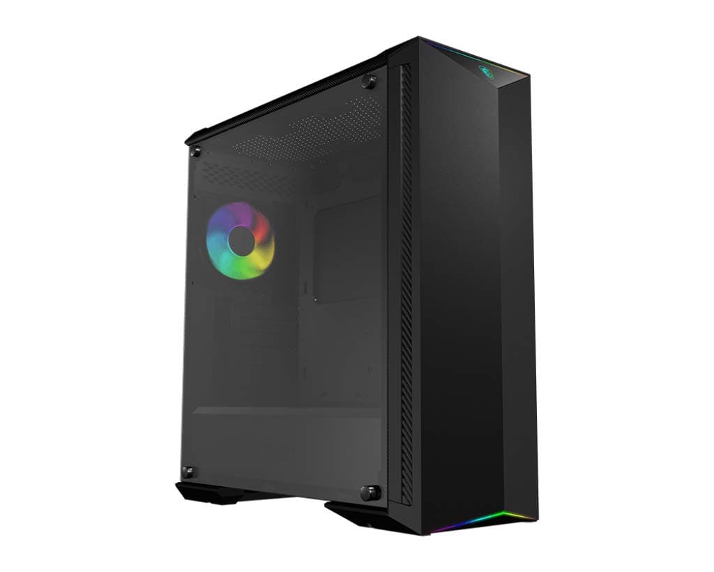 MSI MPG GUNGNIR 100 Mid-Tower ARGB Caja de PC Gaming (Negro, 1 x 120 mm ARGB + 3 x 120 mm Ventiladores Incluidos, Panel Cristal Templado,