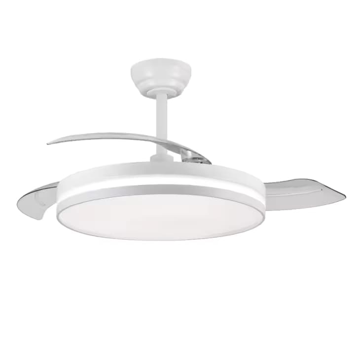 Ventilador De Techo 60W motor Dc Eplus Blanco con Aspas Desplegables, 3 Temperaturas seleccionables, control remoto con temporizador-memoria