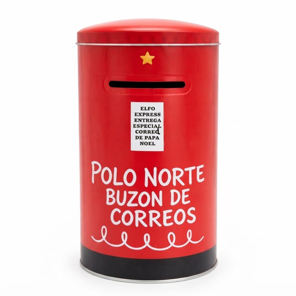 Buzón americano navideño de metal rojo para decoración de Navidad - Gerimport