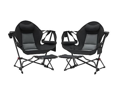 Pack de 2 Sillas Hamaca Mecedoras para Camping Outsunny A20-453V00BK