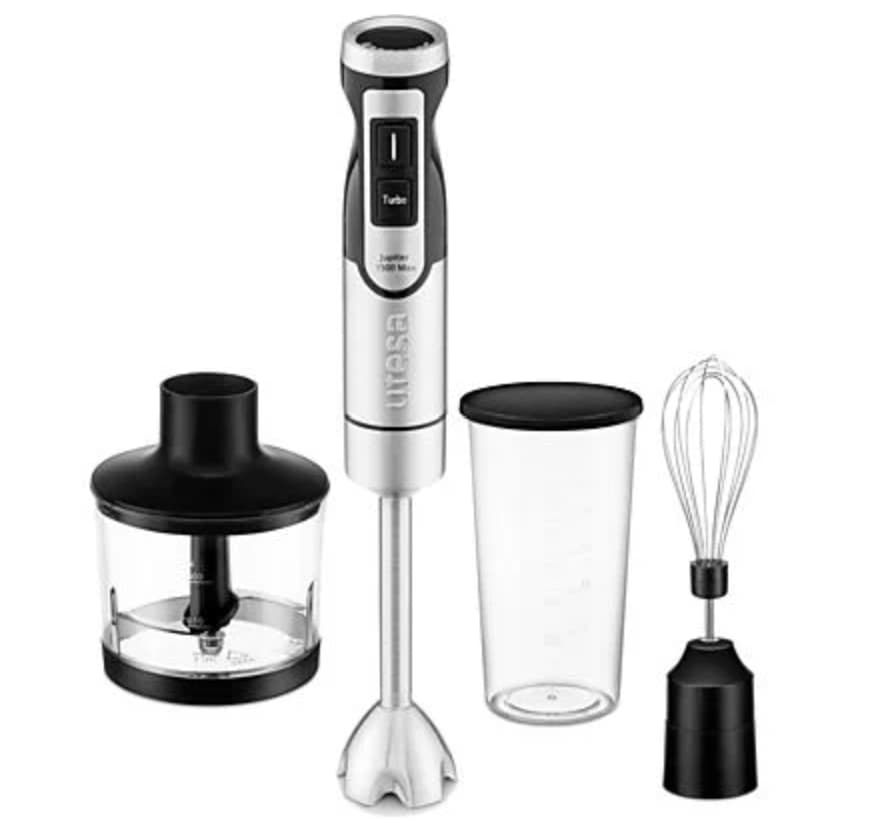 Batidora de mano Ufesa Júpiter 1500 Max (1500 W de potencia, control de velocidad variable con pantalla LCD, 4 cuchillas , función Turbo)