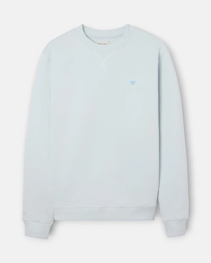 Silbon - Sudadera sin capucha minilogo rizo verde gris para hombre - Silbon - Azul claro. Tallas S, M y L disponibles.