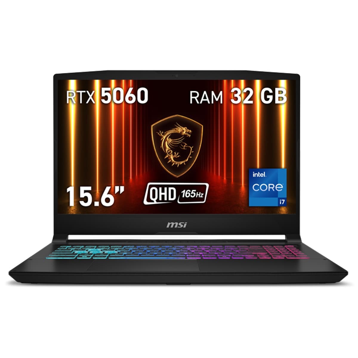 Portátil Gaming MSI Katana 15 HX B14WFK-694ES, Intel Core i7-14650HX, 32GB, 1TB SSD, Nvidia GeForce RTX 5060 8GB, 15,6", W11 Negro