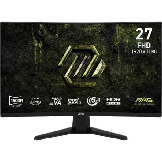 Monitor MSI MAG 274CF E20 27" FullHD 200Hz Rapid VA Curvo HDR Tiempo de respuesta 0,5 ms