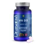 Drasanvi Vitamina D3 Infantil 400 UI Masticable | 60 Comprimidos para Niños 3+ | Desarrollo Óseo y Defensas | Colecalciferol | Sin Gluten