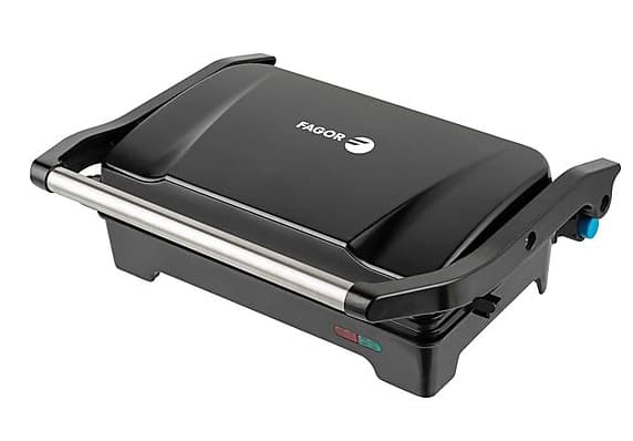 Grill Eléctrico Multifunción Fagor EasyGrill (1200 W, Apertura 180°, Placas Antiadherentes, Negro - FGE08020)