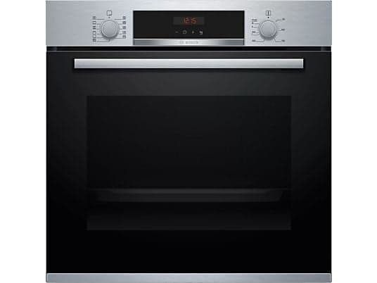 Horno - Bosch HBA5740S0, Serie 4, Multifunción, Pirolítico y Asistente de limpeiza por agua, 71 L, HotAir 3D, ClipRails intercambiables