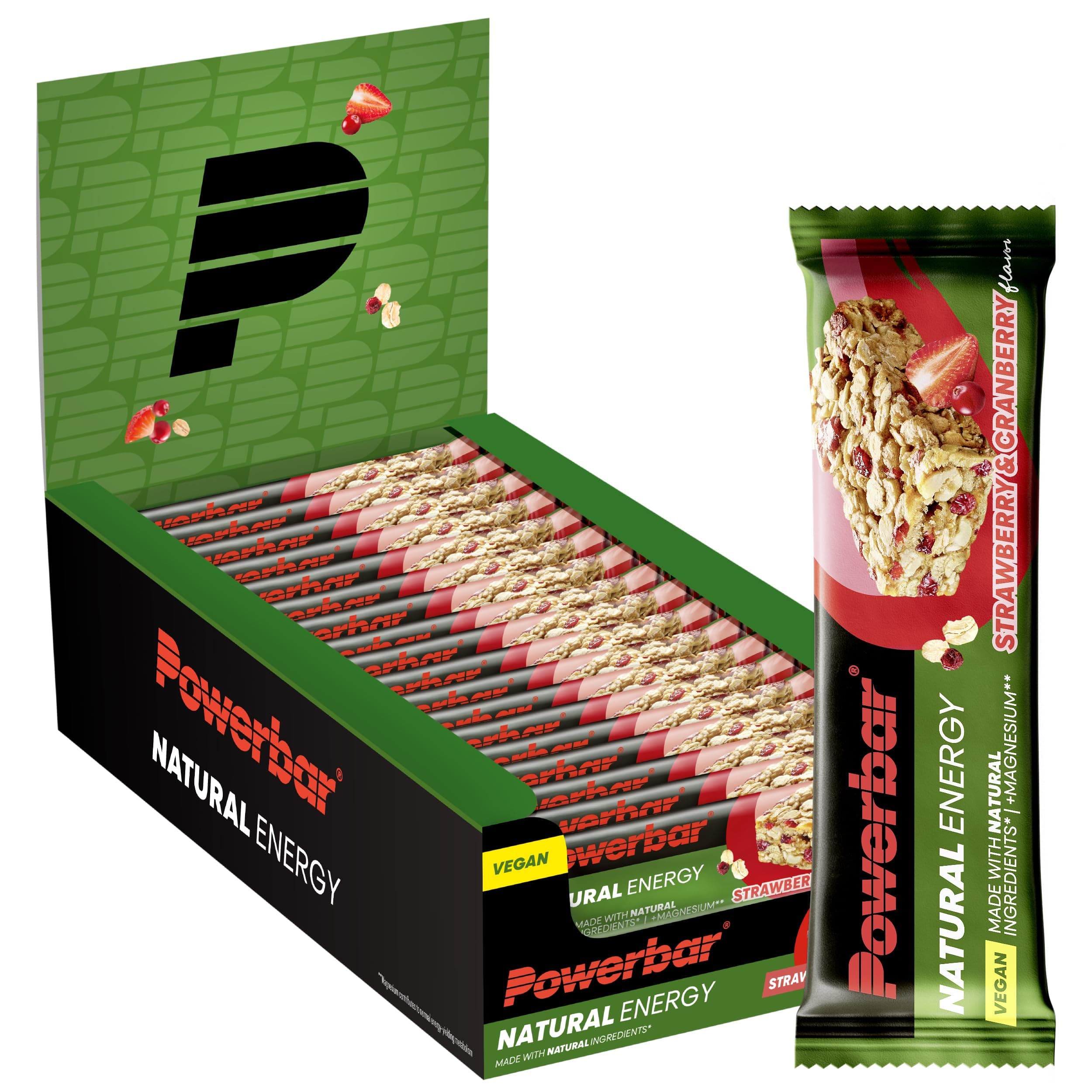 PowerBar Natural Energy Cereal Fresa y Arándanos (Caja de 18 x 40g)