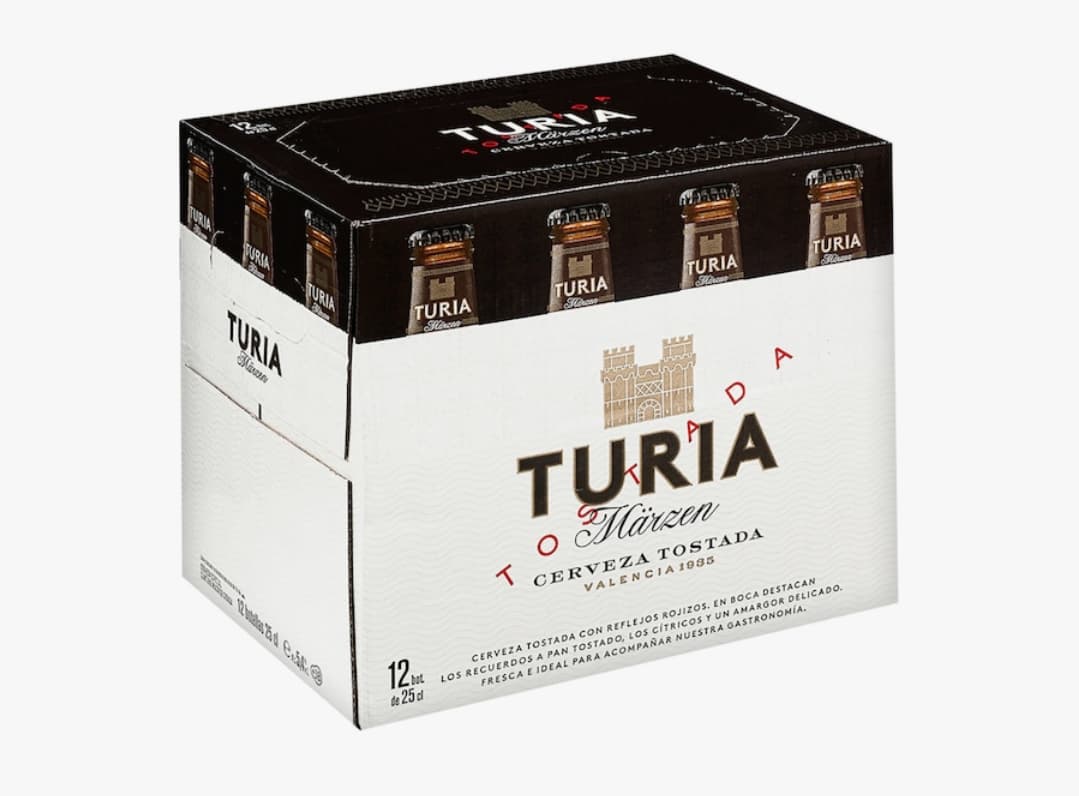 2 X Turia Cerveza tostada de valencia pack de 12. Total 24 botellines a 7,84€.