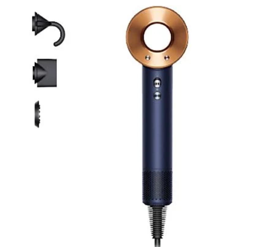 Secador Dyson Supersonic HD07 Azul Prusia / Cobre (1600 W, secado ultrarrápido sin calor extremo, motor V9, 5 accesorios)