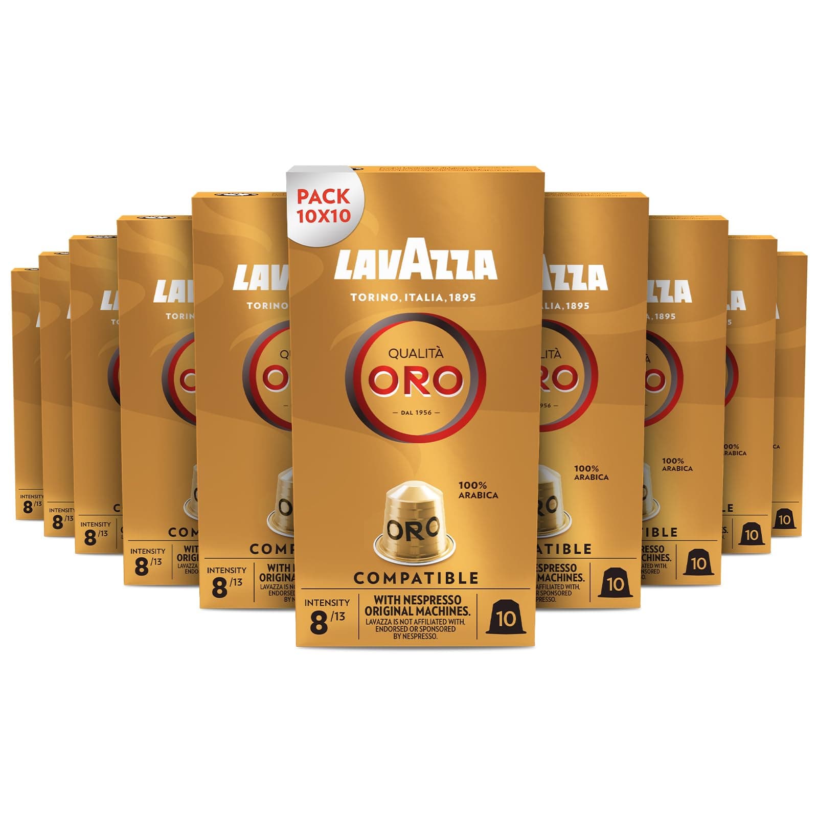 Lavazza, Qualità Oro, 100 Cápsulas de Café Compatibles con las Máquinas Nespresso*