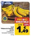 Plátano de Canarias 1KG a 1,49€