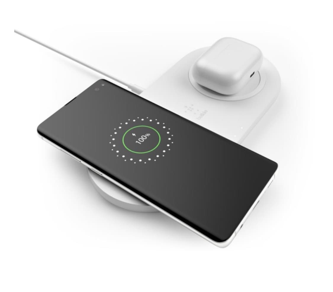 Belkin Boostcharge Base de Carga Dual Inalámbrica Blanca