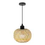Lámpara Colgante De Bambú Natural con Luz LED