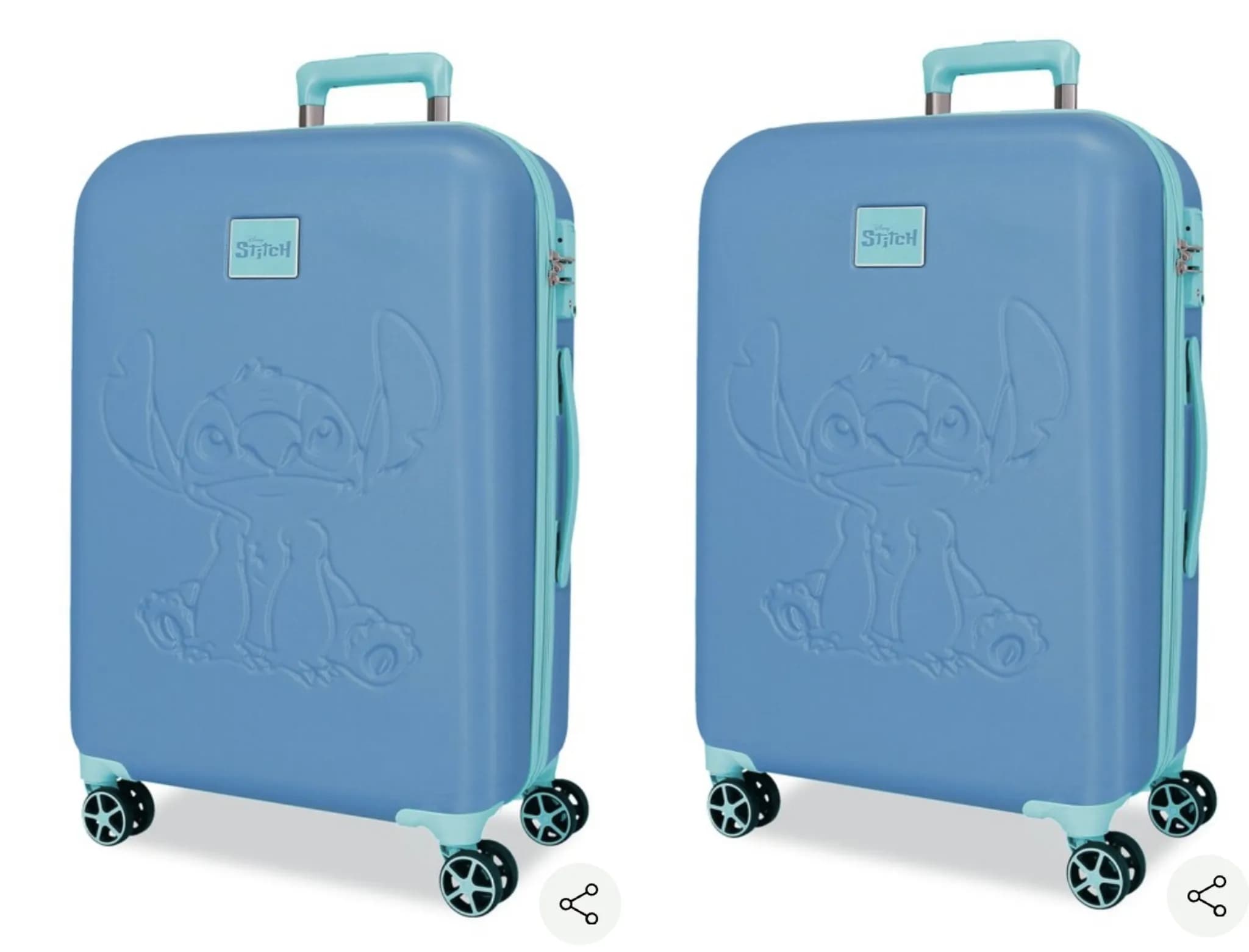 Juego de maletas disney travelling with stitch rígidas 55-60cm Azulón (2 maletas)