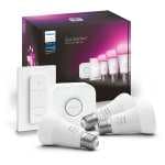 Kit de Inicio Philips Hue White & Color Ambiance E27 (3 Bombillas + Puente + Mando) [Reacondicionado A Estrenar]