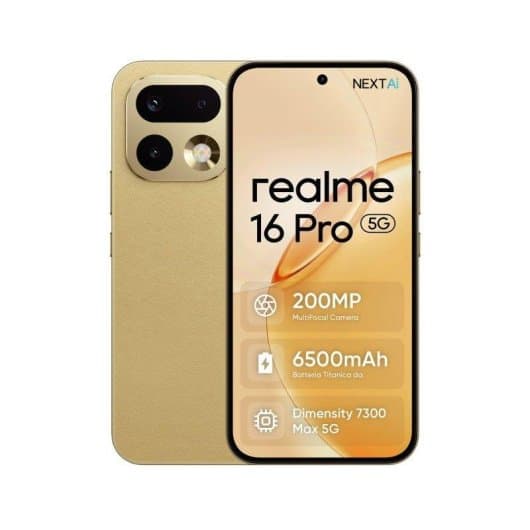 realme 16 Pro 5G smartphone Edición Europea MediaTek Dimensity 7300 Max Cámara de 200MP Batería de 6500mAh Pantalla AMOLED de 6.78 p 144Hz