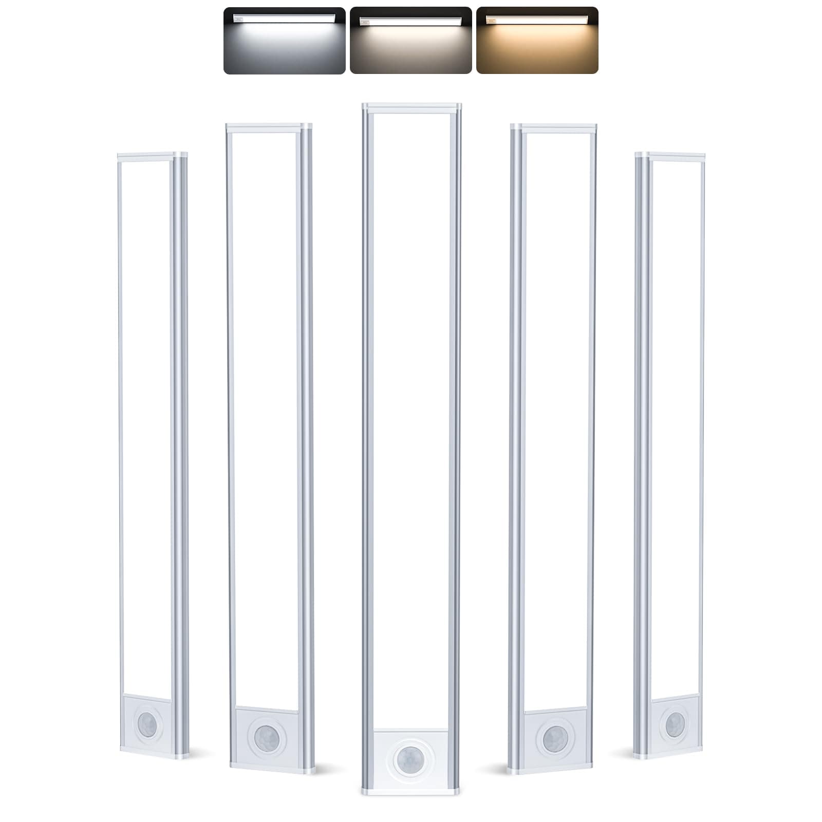 Luz LED Armario 30cm con Sensor de Movimiento 3000mAh USB-C Recargable，5