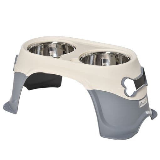 Comedero Elevado Perros D08-022 Doble Acero Inoxidable 47x25x20cm Antideslizante