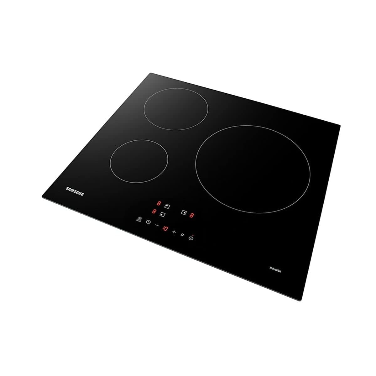 Placa Inducción Samsung NZ63M3NM1BB (3 zonas, paellera gigante 28cm, control táctil, detector recipientes, bloqueo niños, en Amazon España)