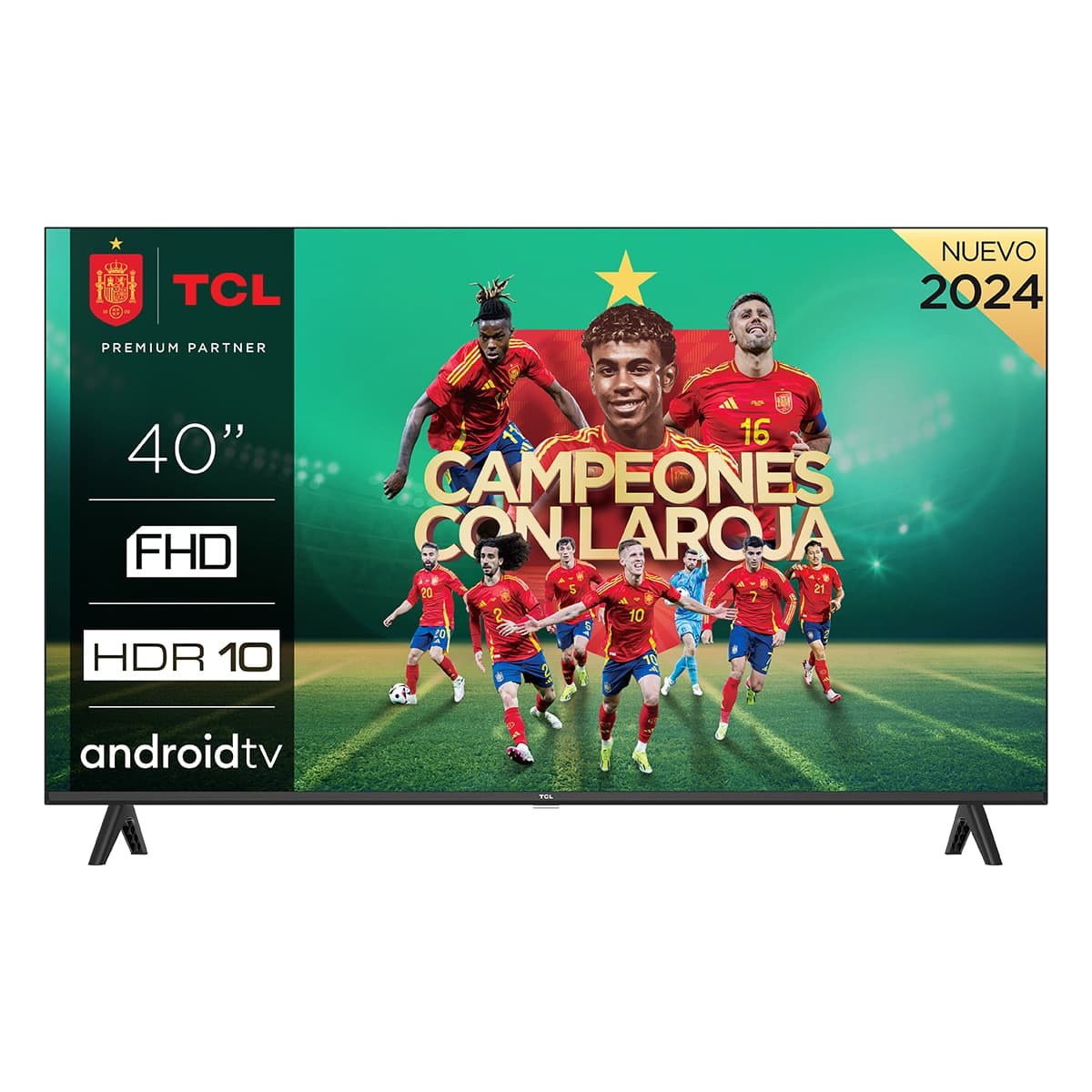 TV LED 101 cm (40") TCL 40S54, Full HD Android TV, compatible Google Assistant, Chromecast y Google Home, Diseño sin marco Negro