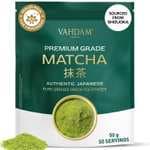 VAHDAM - Te Matcha Premium 50g - 50 Tazas | Té Verde Japonés de Shizuoka | Sabor Suave y Equilibrado | Para Té, Matcha Latte & Batidos