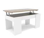 Dormidan - MESA DE CENTRO ELEVABLE MC4, Comedor o Auxiliar, Mayor Grosor y Estabilidad