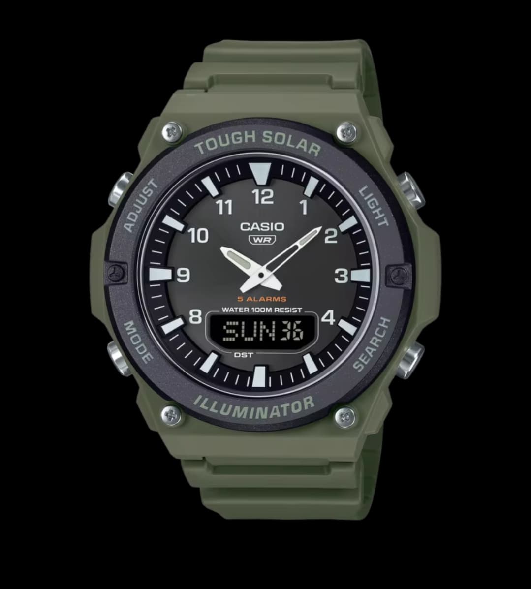 Reloj Solar Casio AQ-S820W-3BVEF (Verde militar, Ana-Digi, 100m)