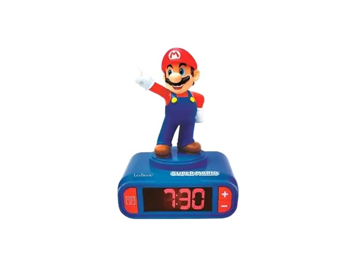 Despertador - Lexibook Super Mario, Digital 3D y Efectos Sonoros, Pantalla LCD