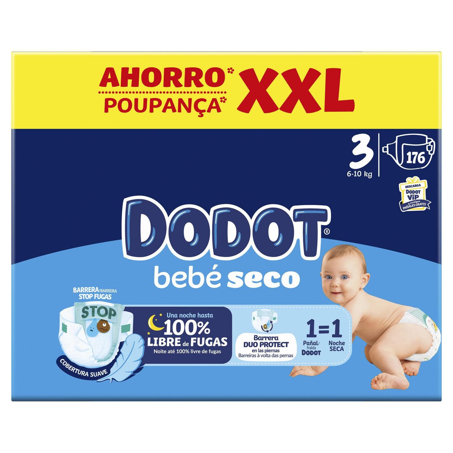 Dodot Bebe Seco Talla 3 [ 0,18 €/Und. ] [ 2a al 70% ]