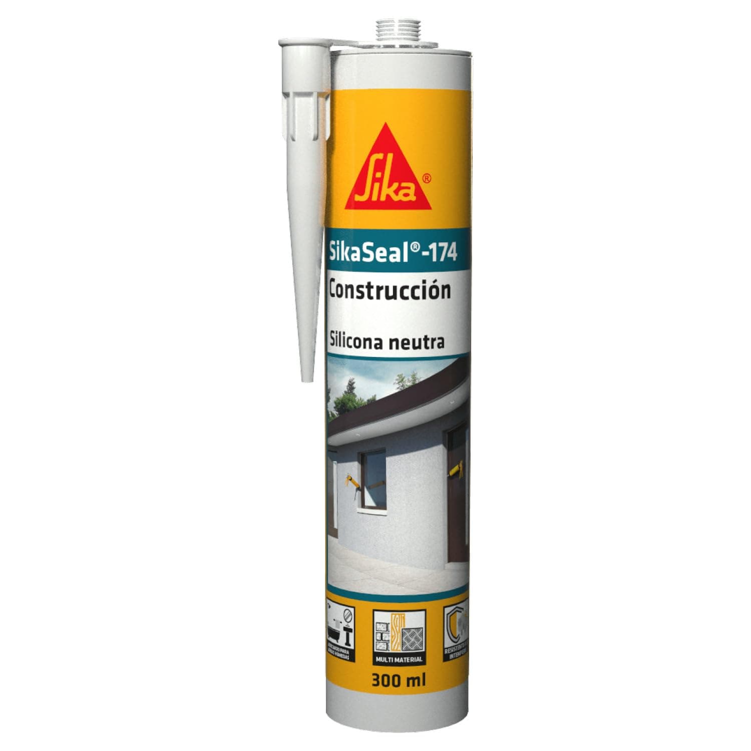 SIKA - Silicona neutra construcción - Blanco - 300ml Para marcos de puertas y ventanas - Muy bajo olor - Sellado duradero