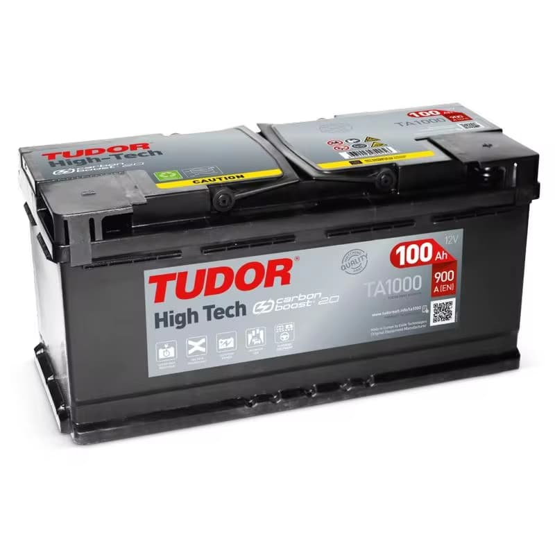Tudor TA1000 Gama High Tech Batería de Coche 100Ah 900A - Alto Rendimiento (Desde España)