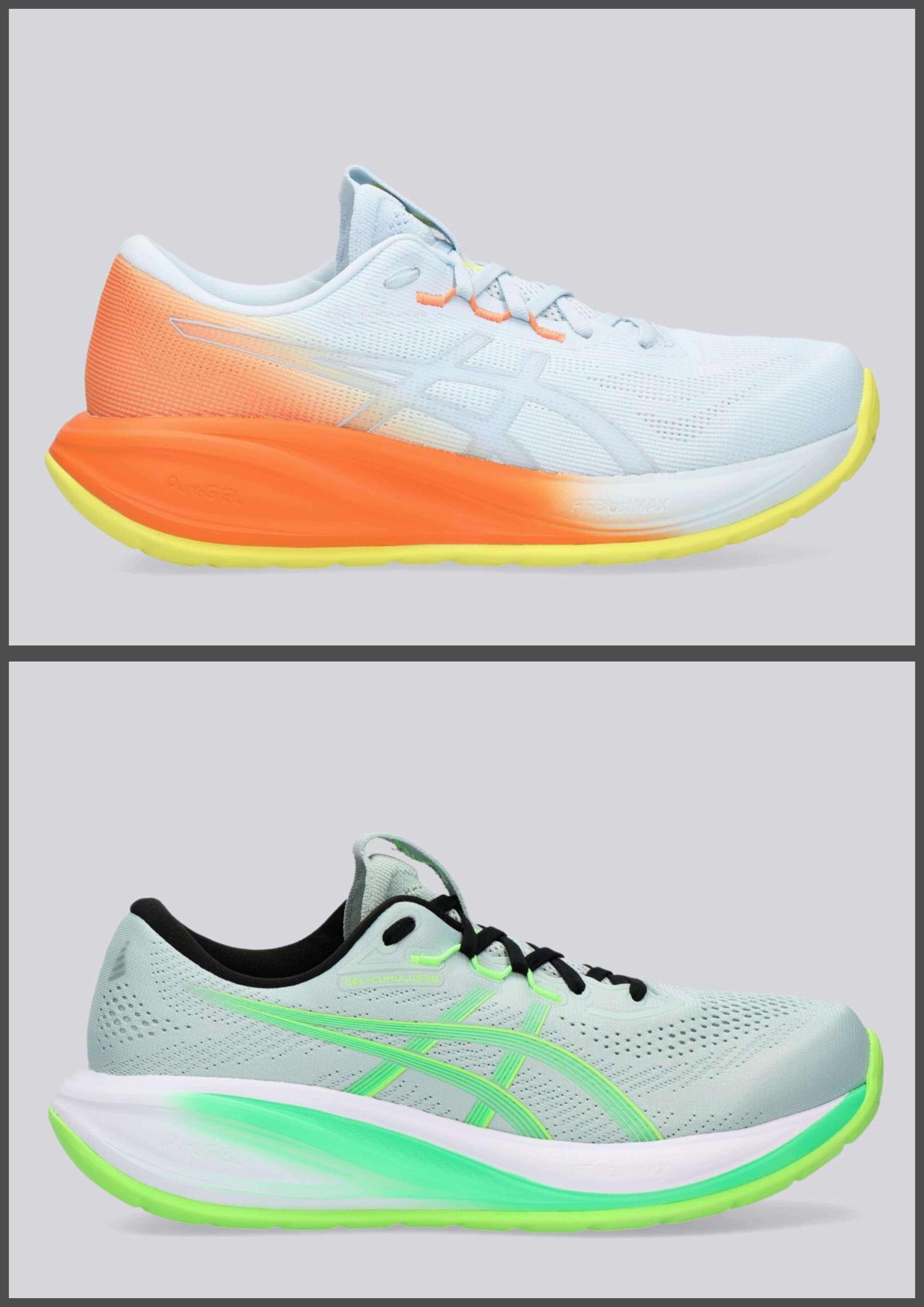 ASICS Gel Cumulus 28 Sunny Sizzle. Zapatillas running hombre. Tallas 40 a 45