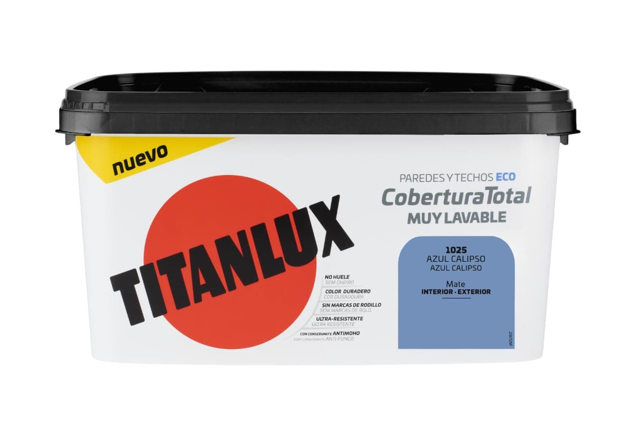Titanlux Titan Pintura Plástica Covertura Total 4L Azul Calipso