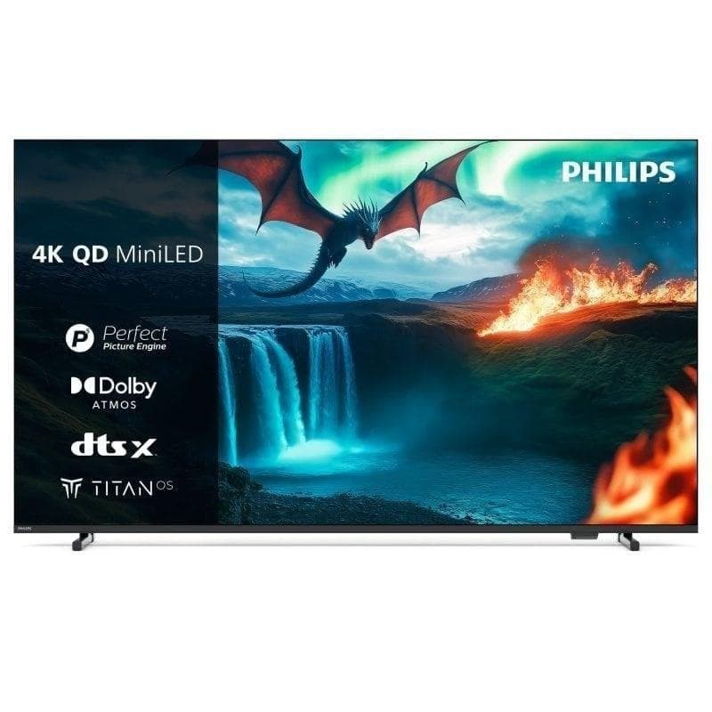 TV Mini LED 55" - Philips 55MLED820/12, UHD 4K a 60Hz, P5 Perfect Picture Engine, Smart TV, DVB-T2, Dolby Atmos y DTS:X, HDR10+, Titan OS
