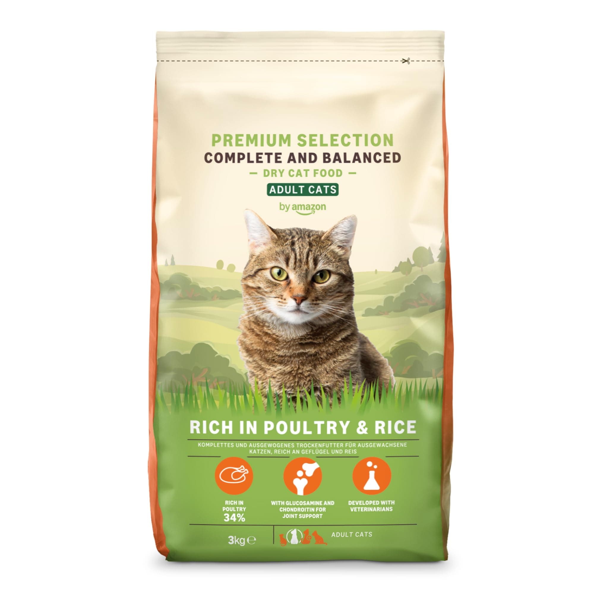 3KG by Amazon Alimento seco Completo para Gatos Adultos
