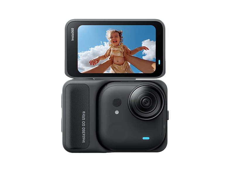 Cámara deportiva - Insta360 GO Ultra, 4K, 70 min Autonomía, Sensor de 1/1,28'', Chip de IA de 5 nm, Midnight Black